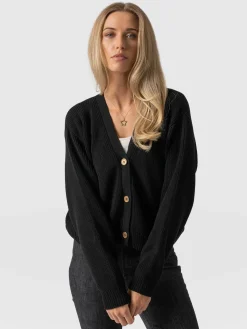 Soho Crop Cardigan - Black