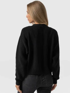 Soho Crop Cardigan - Black