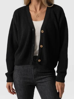 Soho Crop Cardigan - Black