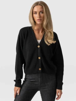 Soho Crop Cardigan - Black