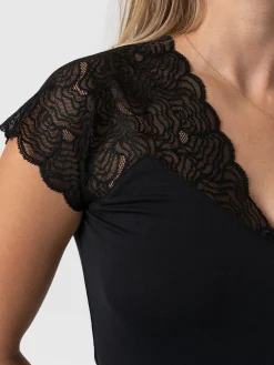 Sophia Lace Tee - Black