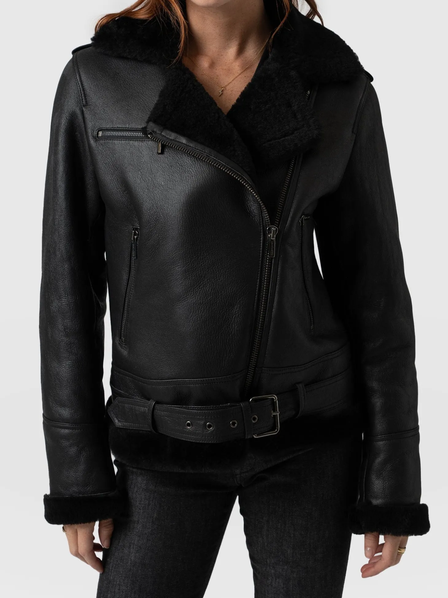 Spitfire Shearling Jacket - Black