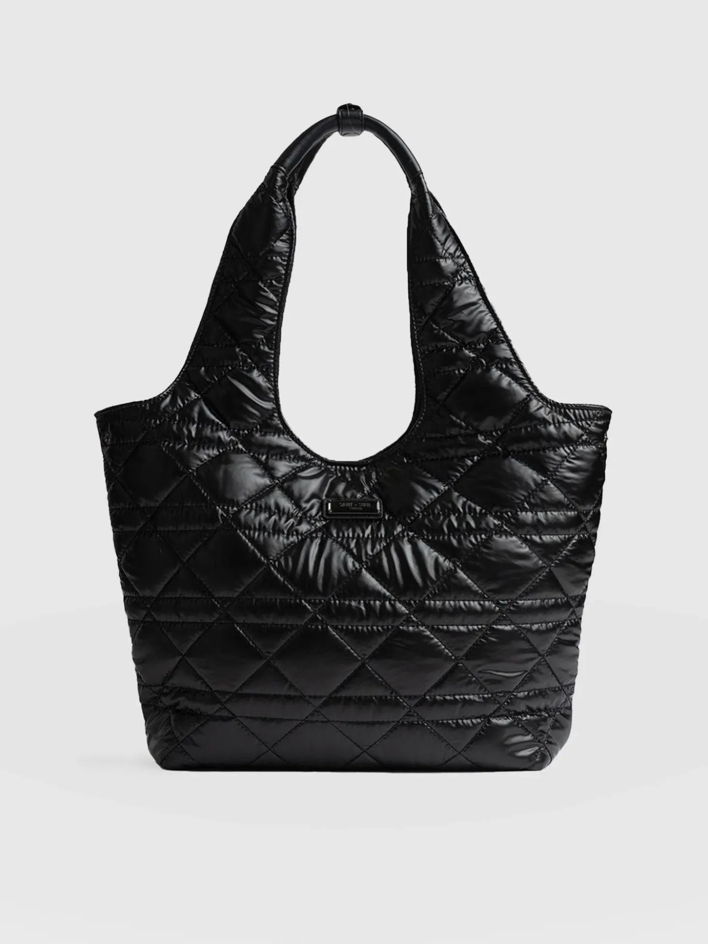 Stella Shoulder Tote Bag - Gloss Black