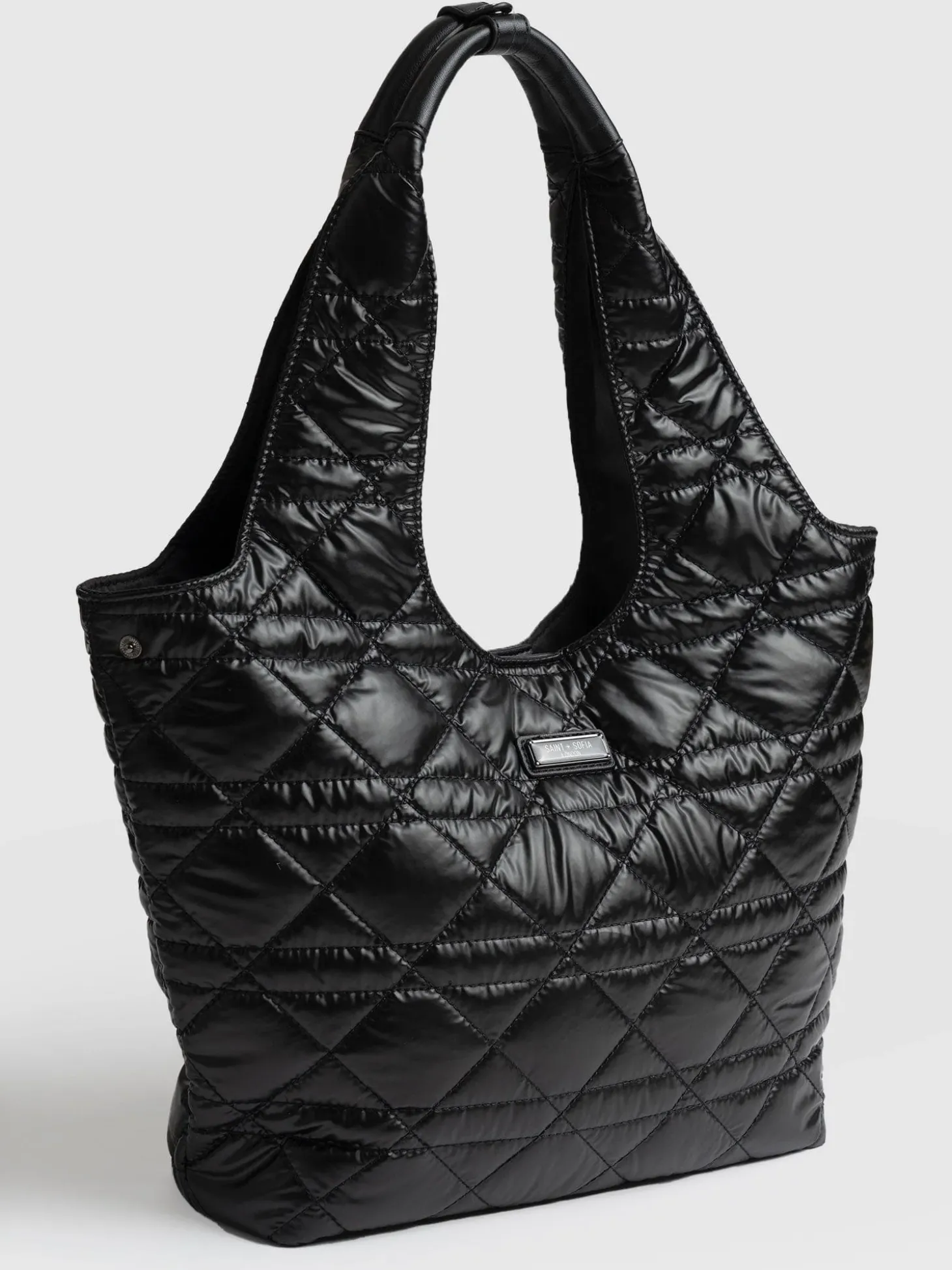 Stella Shoulder Tote Bag - Gloss Black