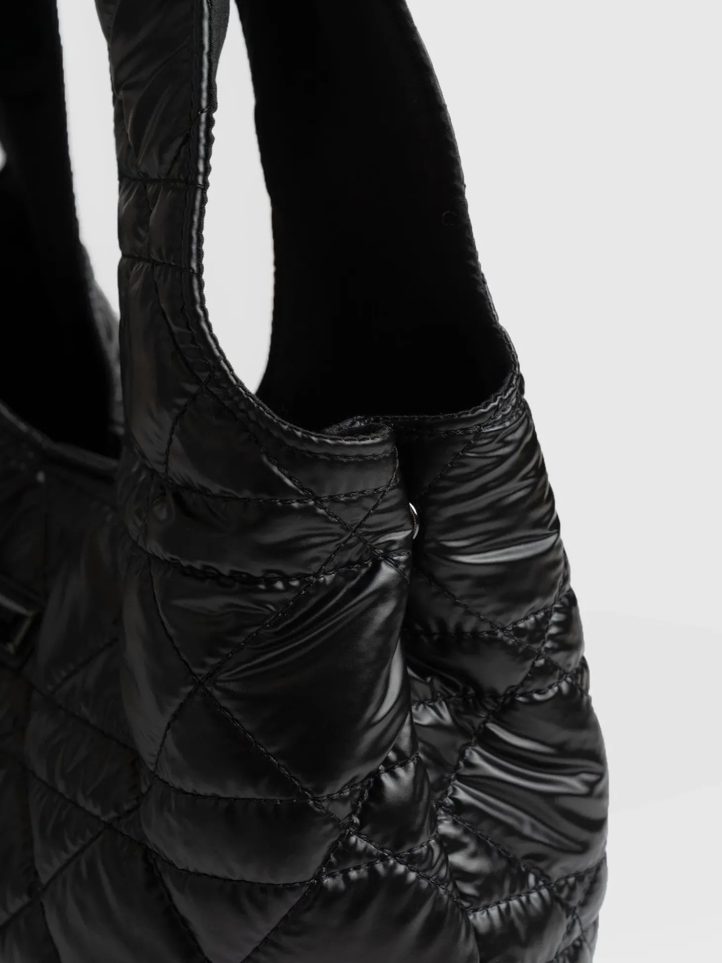 Stella Shoulder Tote Bag - Gloss Black