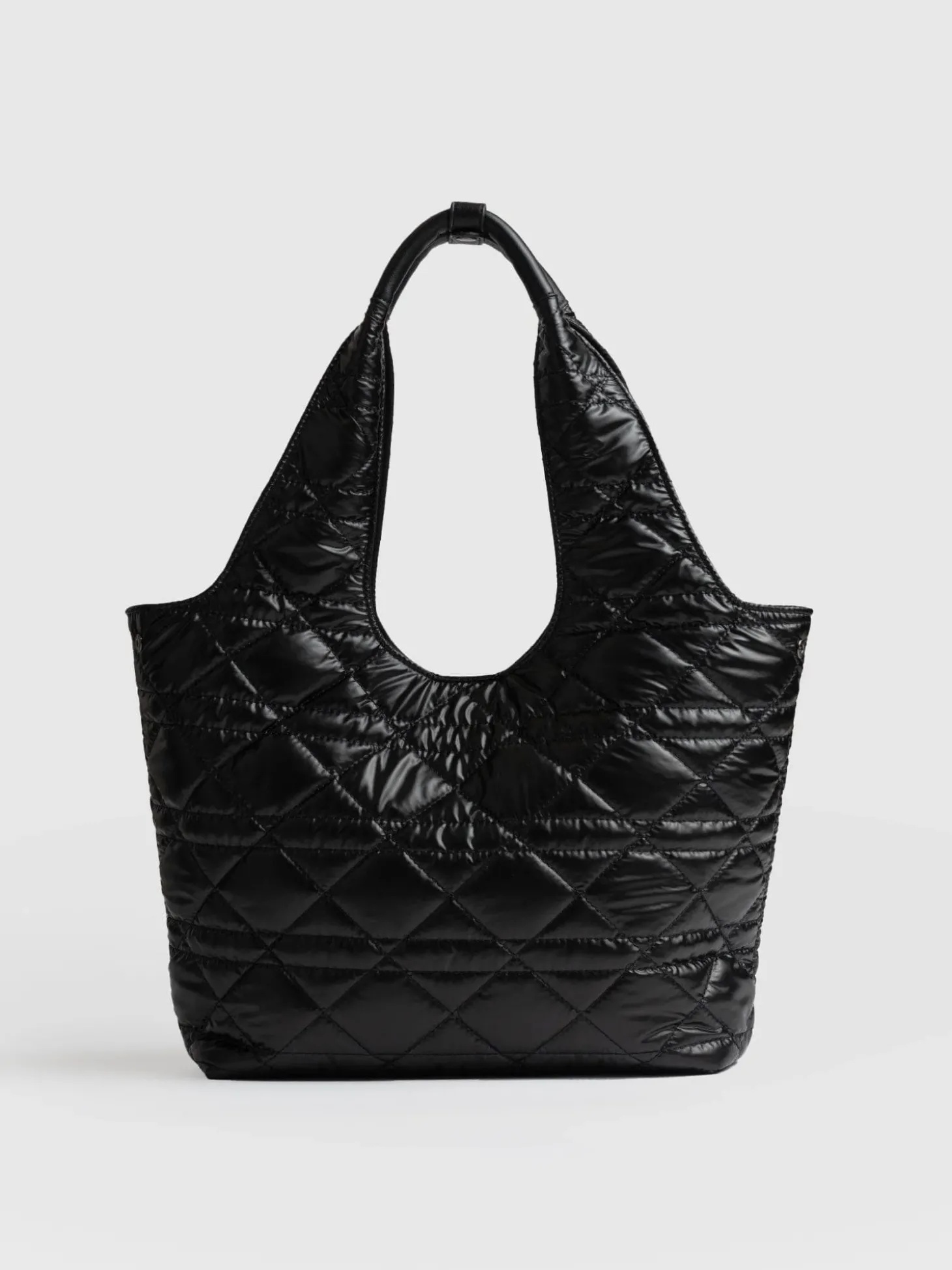 Stella Shoulder Tote Bag - Gloss Black