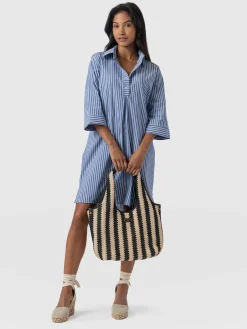 Stevie Shirt Dress - Blue Stripe