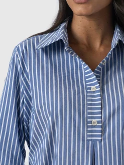 Stevie Shirt Dress - Blue Stripe