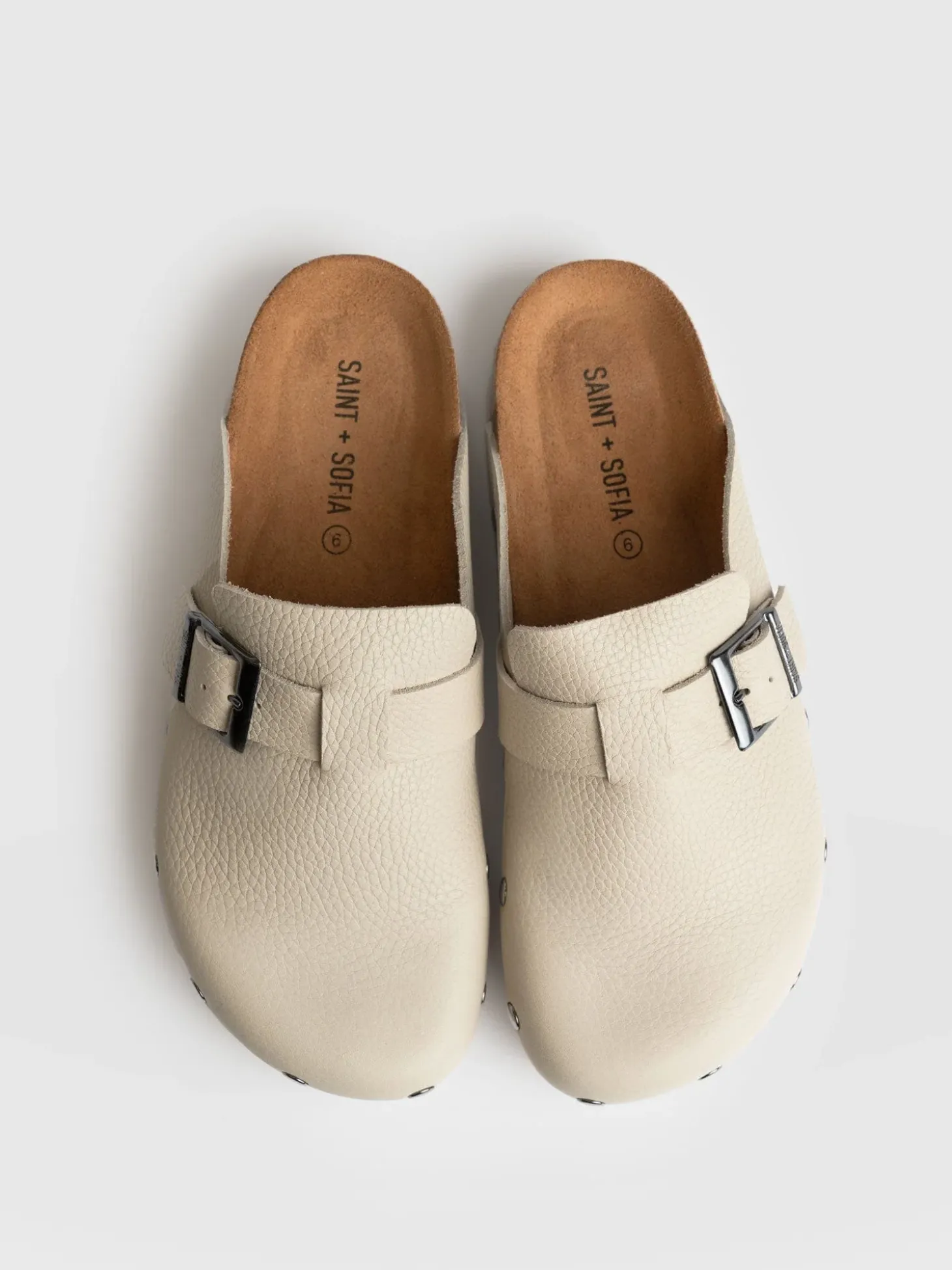 Studded Clogs - Cream