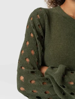 Suki Lace Hole Knit - Green