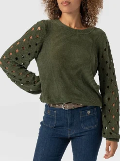 Suki Lace Hole Knit - Green