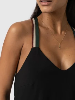 Sunset Dress Black - Red Lurex