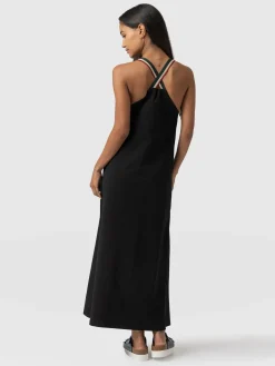 Sunset Dress Black - Red Lurex