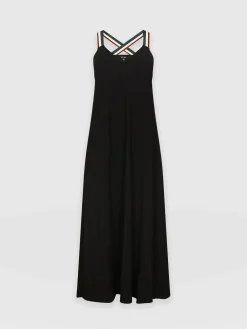 Sunset Dress Black - Red Lurex