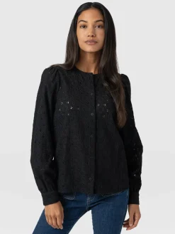 Tabitha Blouse - Black Broderie