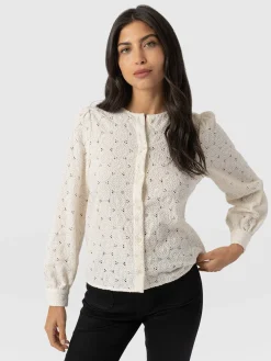 Tabitha Blouse - Cream Broderie
