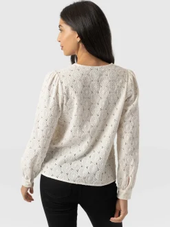 Tabitha Blouse - Cream Broderie