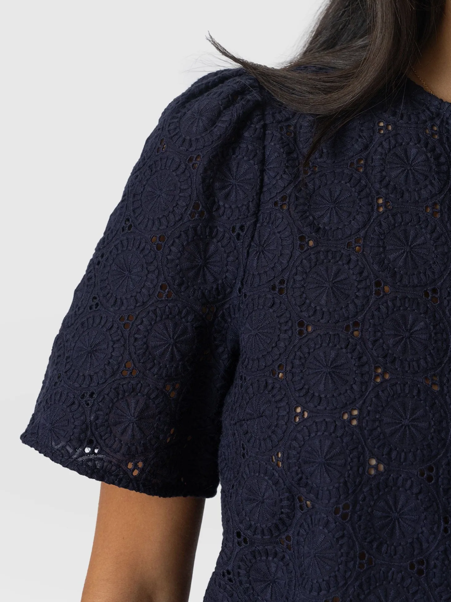 Tabitha Short Sleeve Blouse - Navy