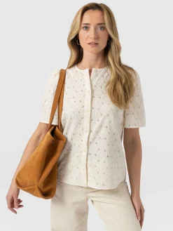 Tabitha Short Sleeve Blouse - Cream