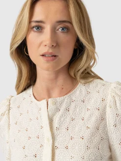 Tabitha Short Sleeve Blouse - Cream