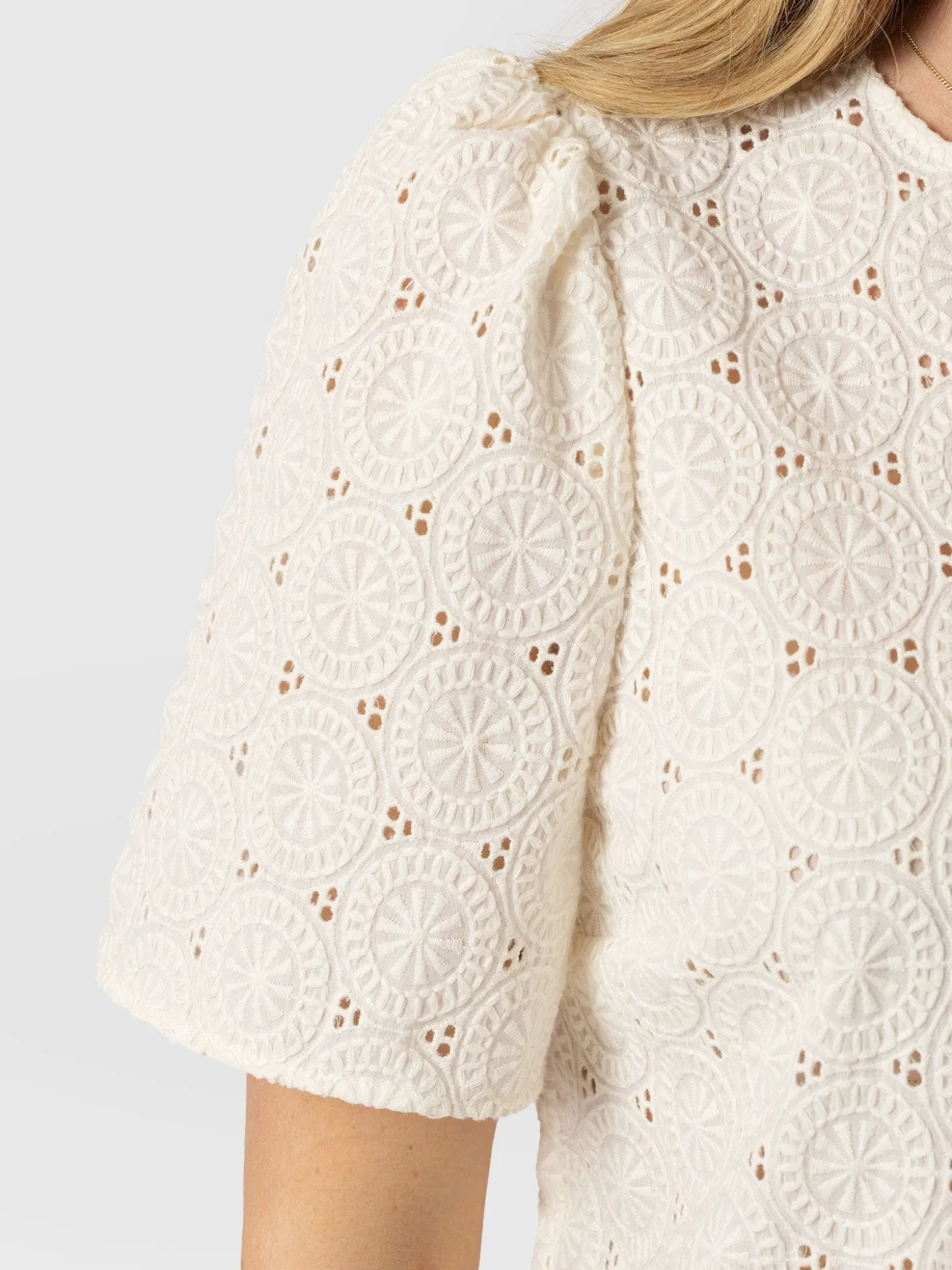 Tabitha Short Sleeve Blouse - Cream