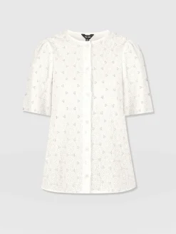 Tabitha Short Sleeve Blouse - Cream