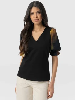 Tori Puff Sleeve Top - Yellow Gradient