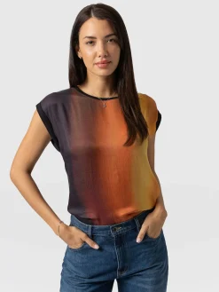 Turn Up Contrast Tee - Amber Gradient