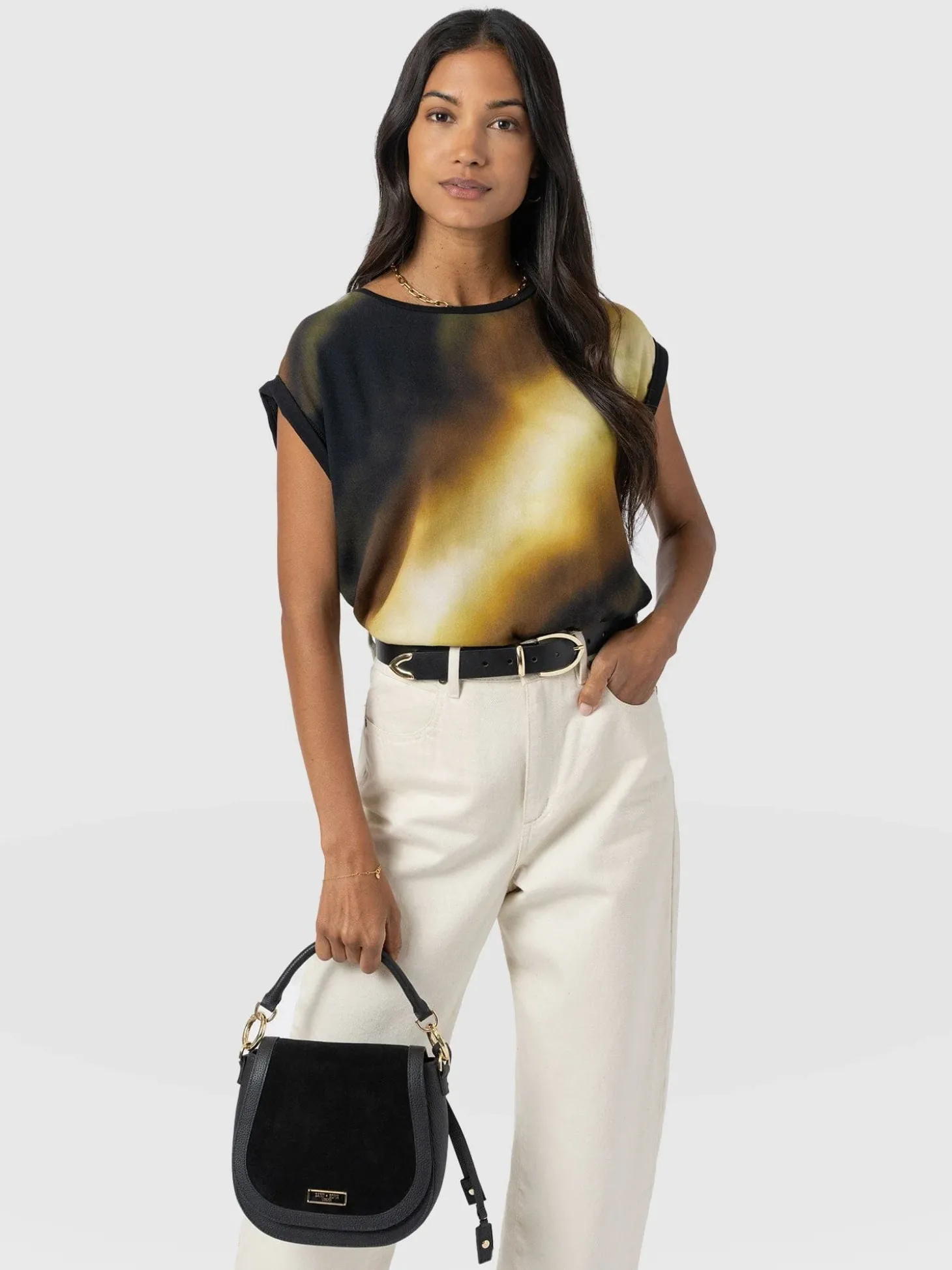 Turn Up Contrast Tee - Yellow Gradient