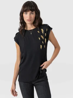 Turn Up Tee - Black Lightning