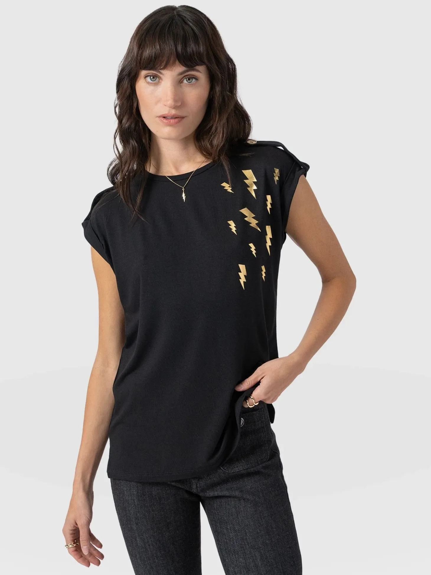 Turn Up Tee - Black Lightning