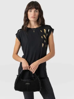 Turn Up Tee - Black Lightning