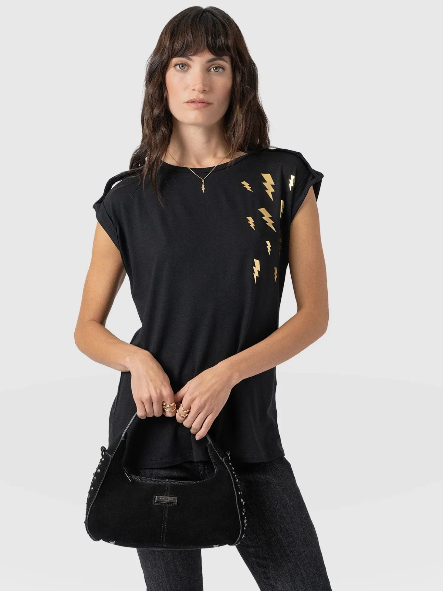 Turn Up Tee - Black Lightning