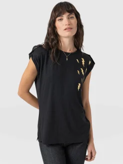 Turn Up Tee - Black Lightning