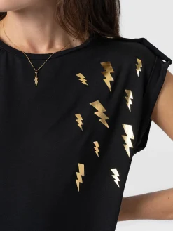 Turn Up Tee - Black Lightning