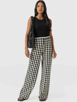 Victory Wide Leg Pant - Black/Cream
