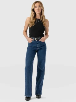 Wide Leg Jean - Mid Blue