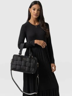 Woven Duffle Bag - Black/Grey