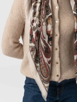 Wren Paisley Scarf - Cream/Burgundy