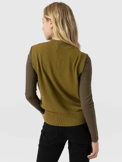 Wren Sleeveless Knit - Olive